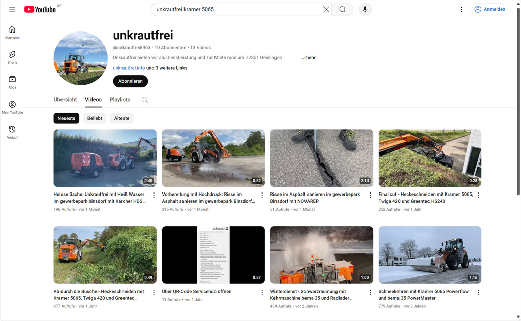 YouTube-Kanal Unkrautfrei Bild eines Macbook fmit dem YouTube-Kanal unkrautfrei